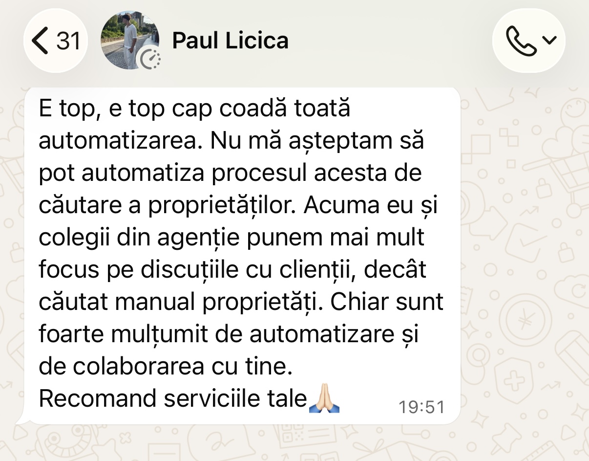 Testimonial WhatsApp — Paul Licica